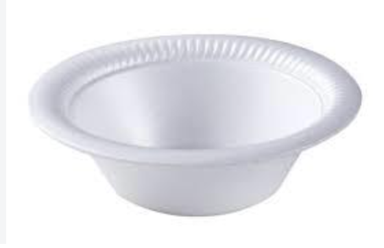 Single-use disposable thermocol bowl chemical danger